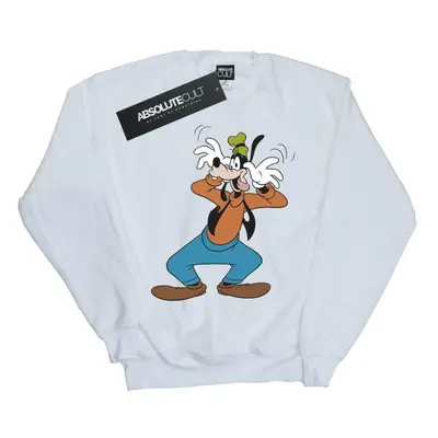 (XL, White) Disney Mens Crazy Goofy Sweatshirt