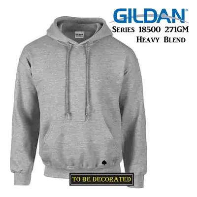 (5XL) Gildan Sport Grey Hoodie Heavy Blend Basic Hooded Sweat Sweater Mens - 5XL