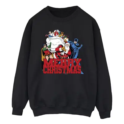 (XXL, Black) DC Comics Mens Batman Merry Christmas Comic Sweatshirt