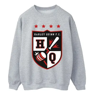 (XXL, Sports Grey) Justice League Womens/Ladies Harley Quinn FC Pocket Sweatshirt