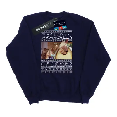 (S, Navy Blue) Friends Womens/Ladies Fair Isle Holiday Armadillo Sweatshirt