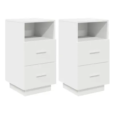 (White, pcs) vidaXL Bedside Cabinets pcs with Drawers White 36x36x68 cm bedside table