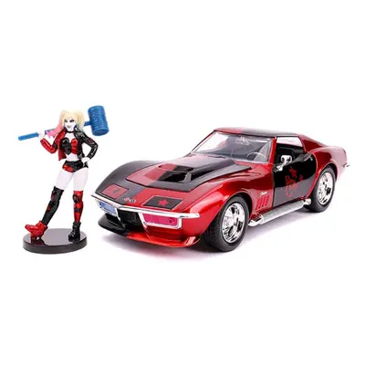 Jada Chevrolet Corvette Stingray with Harley Quinn Diecast Figurine \DC Comics\" Series 1/24 Die