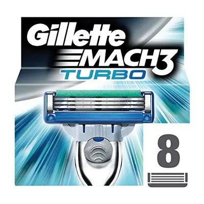 Gillette Mach3 Turbo Razor Replacement Blades (Pack of 8)