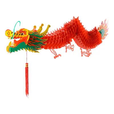 AMS 3D Chinese New Year Paper Dragon Garland Hanging Decoration New Year Party Ornaments(39 inch