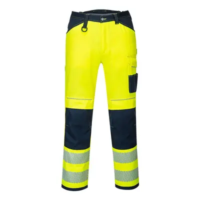 (38R, Yellow/Navy) Portwest Mens PW3 Hi-Vis Work Trousers