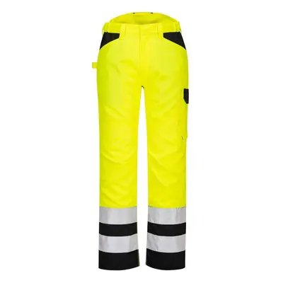 (42R, Yellow/Black) Portwest Mens PW2 High-Vis Work Trousers