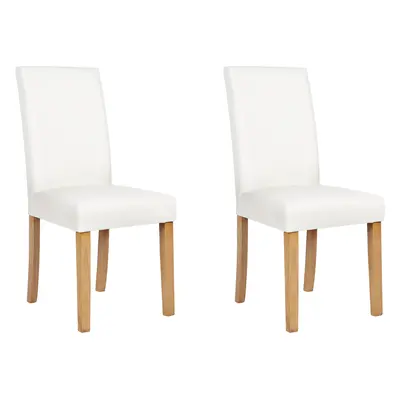 Set of Dining Chairs BROADWAY Faux Leather White