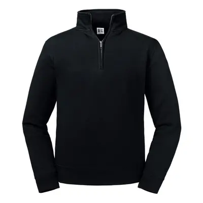 (L, Black) Russell Mens Authentic Quarter Zip Sweatshirt