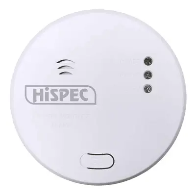 Hispec Mains Round Carbon Alarm - Radiofrequencyw/10yr PRO