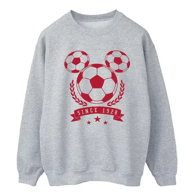 (L, Sports Grey) Disney Womens/Ladies Mickey Football Head Sweatshirt