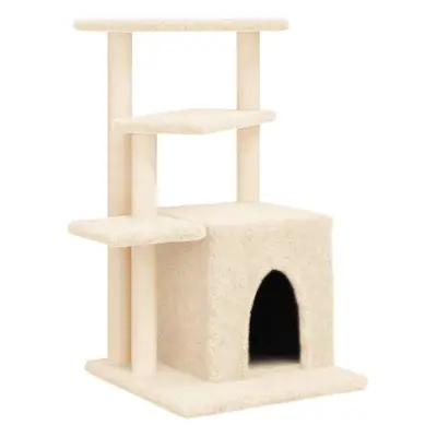 (cream) vidaXL Cat Tree with Sisal Scratching Posts Cat Tower Pet Cat Climbing Tree