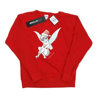 (S, Red) Disney Womens/Ladies Tinkerbell Christmas Fairy Sweatshirt