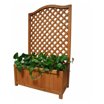 Gr8 Garden Wooden Plant Pot With Lattice - x 20cm | Planter & Trellis Panel