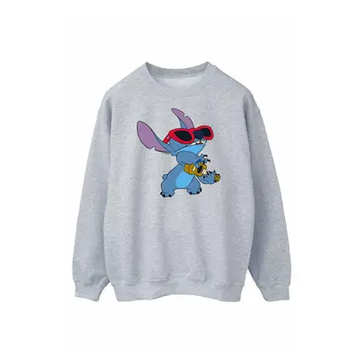 (S, Sports Grey) Disney Mens Lilo And Stitch Guitar Sweatshirt