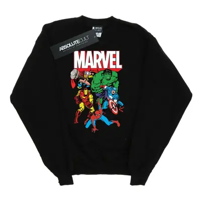 (L, Black) Marvel Mens Hero Group Sweatshirt