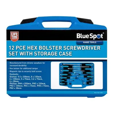 BlueSpot 12 Piece Hex Bolster Screwdriver Set