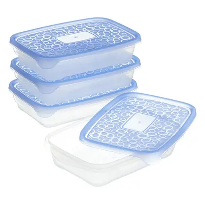 CURVER Take Away Set of Airtight Rectangular Polypropylene Boxes Blue/Transparent x x cm