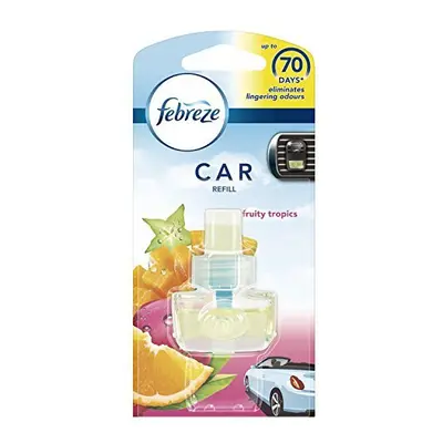 Febreze Car Air Freshener Refill, Odour Eliminator, Fruity Tropics, ml (7 x 6)