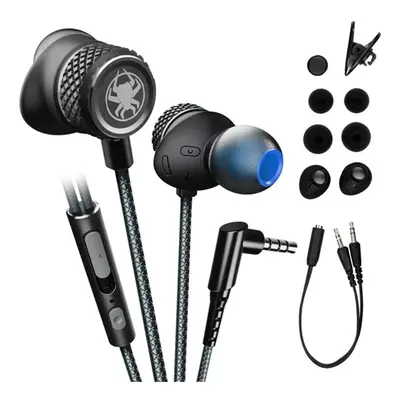 (Black) Wired Earphone Stereo 10MM Dynamic Noise Reduction Earbuds 3.5MM In-Ear Gaming Headset w