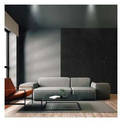 (Matte Black, Set of 6) 3D Wall Panels (50x50cm) Urban Brick Design