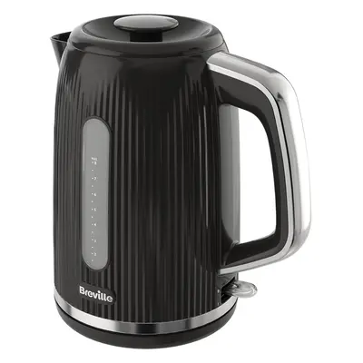 (Breville Bold Black Electric Kettle | 1.7L | 3kW Fast Boil | Black & Silver Chrome [VKT221]) Br