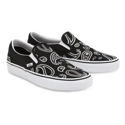 (US 6) Vans Mens Classic Slip-On Shoes Sneaker Casual Peace Paisley - Black/True White