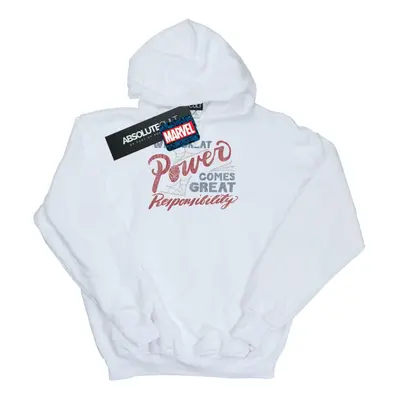 (9-11 Years, White) Marvel Girls Spider-Man Great Responsibility Hoodie