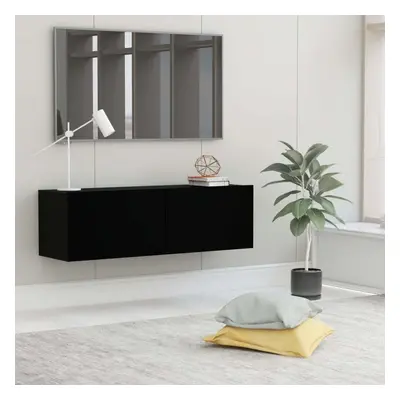 vidaXL TV Cabinet Black Engineered Wood TV Hifi Stand Stereo Cabinet Furniture