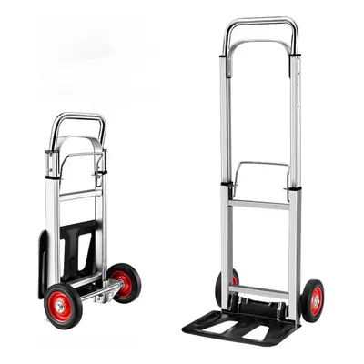 Folding Hand Truck Aluminium Heavy Duty Foldable Trolley Wheels Sack Cart 90kg