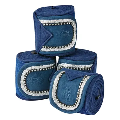 (One size, Navy) Weatherbeeta Fleece Bling Bandage For Horses (Set Of 4)