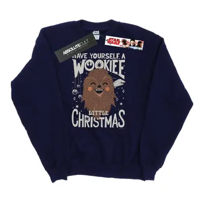 (XL, Navy Blue) Star Wars Womens/Ladies Wookiee Little Christmas Sweatshirt