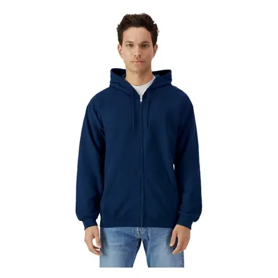 (M, Navy) Gildan Mens Softstyle Fleece Midweight Full Zip Hoodie