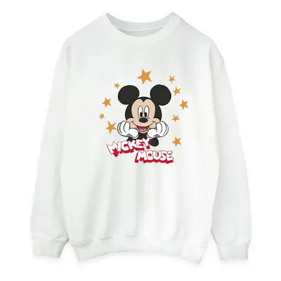 (S, White) Disney Mens Mickey Mouse Stars Sweatshirt