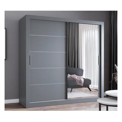 (120cm, Grey) FHI-IBIZA Modern Sliding Door Wardrobe