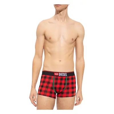 (2XL) DIESEL Umbx-Damien Mens Boxer Cotton Trunks Red