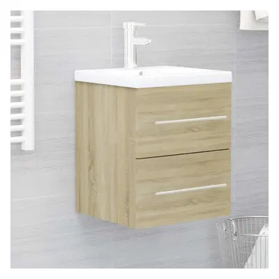 vidaXL Sink Cabinet Sonoma Oak Engineered Wood Laundry Room Rack Cupboard