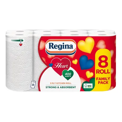 Regina Heart Ply Kitchen Roll - Rolls Strong Absorbent Towels