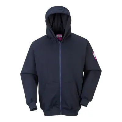 (3XL, Navy) Portwest Mens FR81 Hooded Full Zip Hoodie