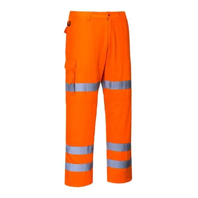 (M, Orange) Portwest Mens Triple Band Hi-Vis Work Trousers