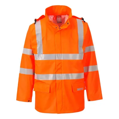 (S, Orange) Portwest Mens Hi-Vis Sealtex Flame Hi-Vis Reflective Jacket