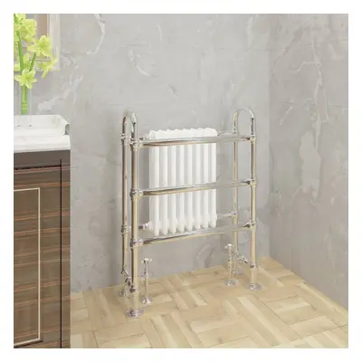 WarmeHaus Traditional Victorian 904x674mm Heated Towel Rail Bathroom Radiator Chrome & White