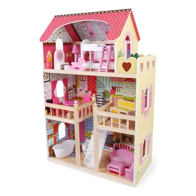 boppiÂ® Wooden Storey Dolls House with Furniture