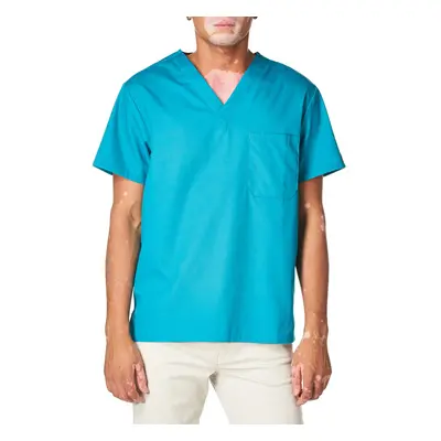 Dickies Mens Big and Tall Signature V-Neck Scrubs Shirt Teal Blue XX