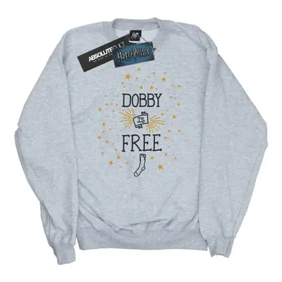 (L, Heather Grey) Harry Potter Womens/Ladies Dobby Is Free Cotton Sweatshirt