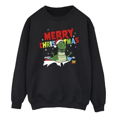 (XL, Black) Disney Mens Toy Story Rex Christmas Burst Sweatshirt