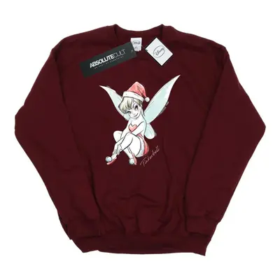 (XXL, Burgundy) Disney Womens/Ladies Tinkerbell Christmas Fairy Sweatshirt