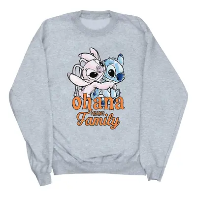 (M, Sports Grey) Disney Womens/Ladies Lilo And Stitch Ohana Angel Hug Sweatshirt