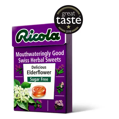 20 X Ricola Elderflower Swiss Herbal Lozenges Sweets Sugar Free With Stevia - 45g