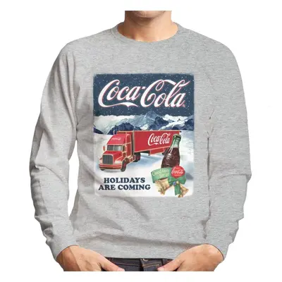 (Large, Heather Grey) Coca Cola Good Taste For All Christmas Truck Men's Sweatshirt